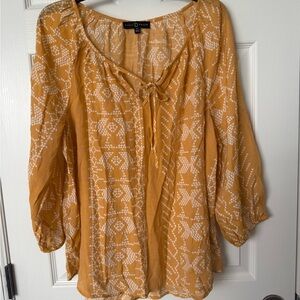 Fred David Mustard Boho Blouse
